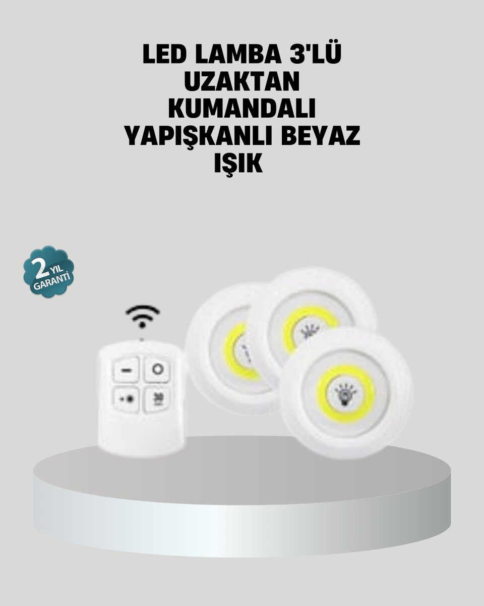 Uzaktan Kumandalı 3’lü Ayarlanabilir Spot LED Işık Seti Uzaktan Kumandalı 3’lü Ayarlanabilir Spot LED Işık Seti