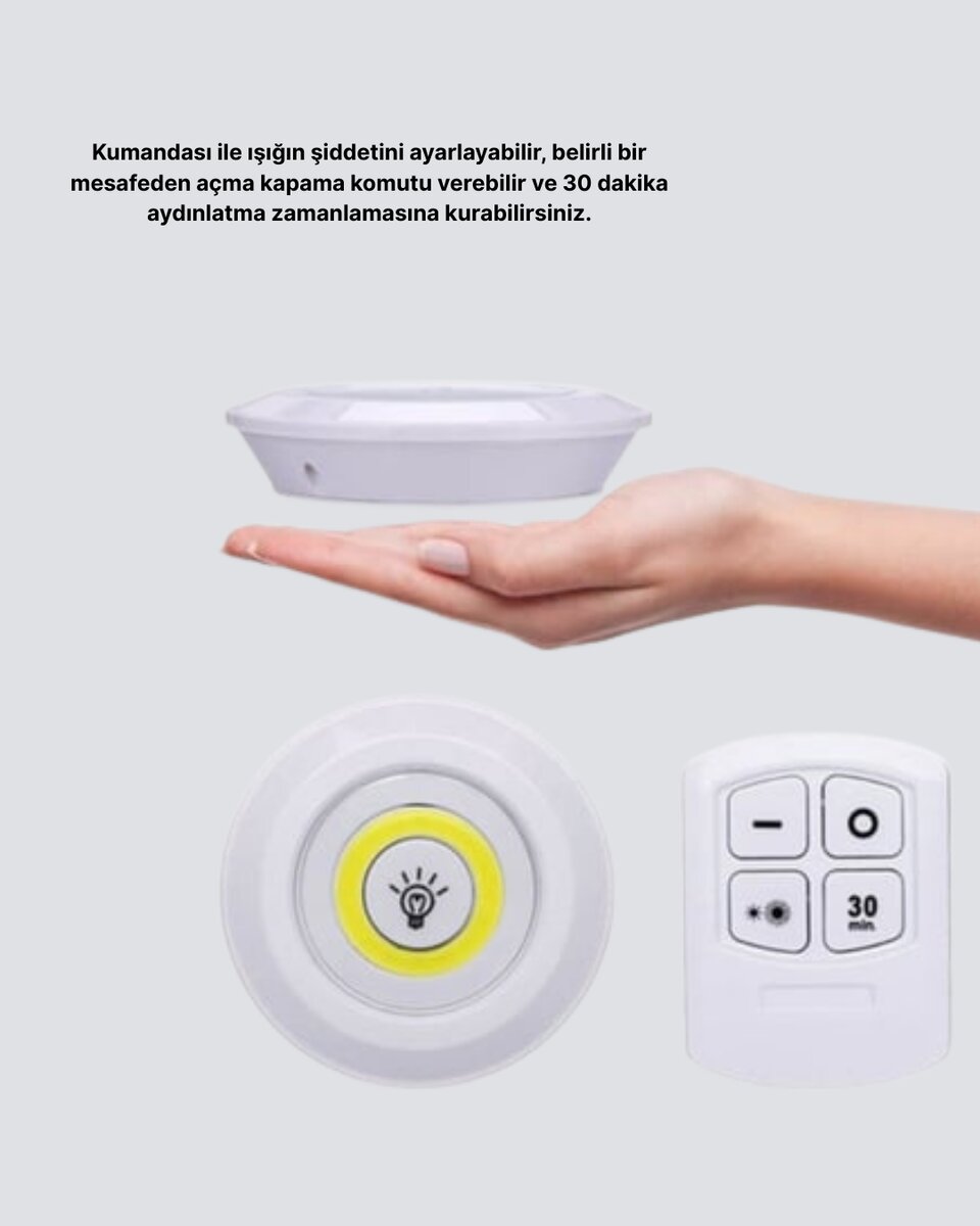 Uzaktan Kumandalı 3’lü Ayarlanabilir Spot LED Işık Seti Uzaktan Kumandalı 3’lü Ayarlanabilir Spot LED Işık Seti