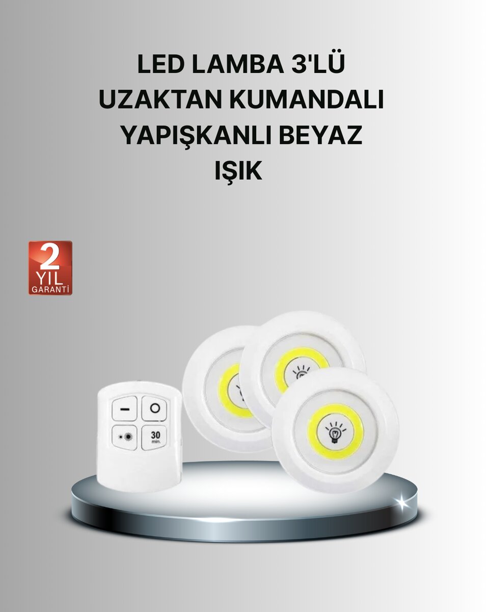 Dekoratif ve Pratik 3’lü Kumandalı Spot LED Aydınlatma Dekoratif ve Pratik 3’lü Kumandalı Spot LED Aydınlatma