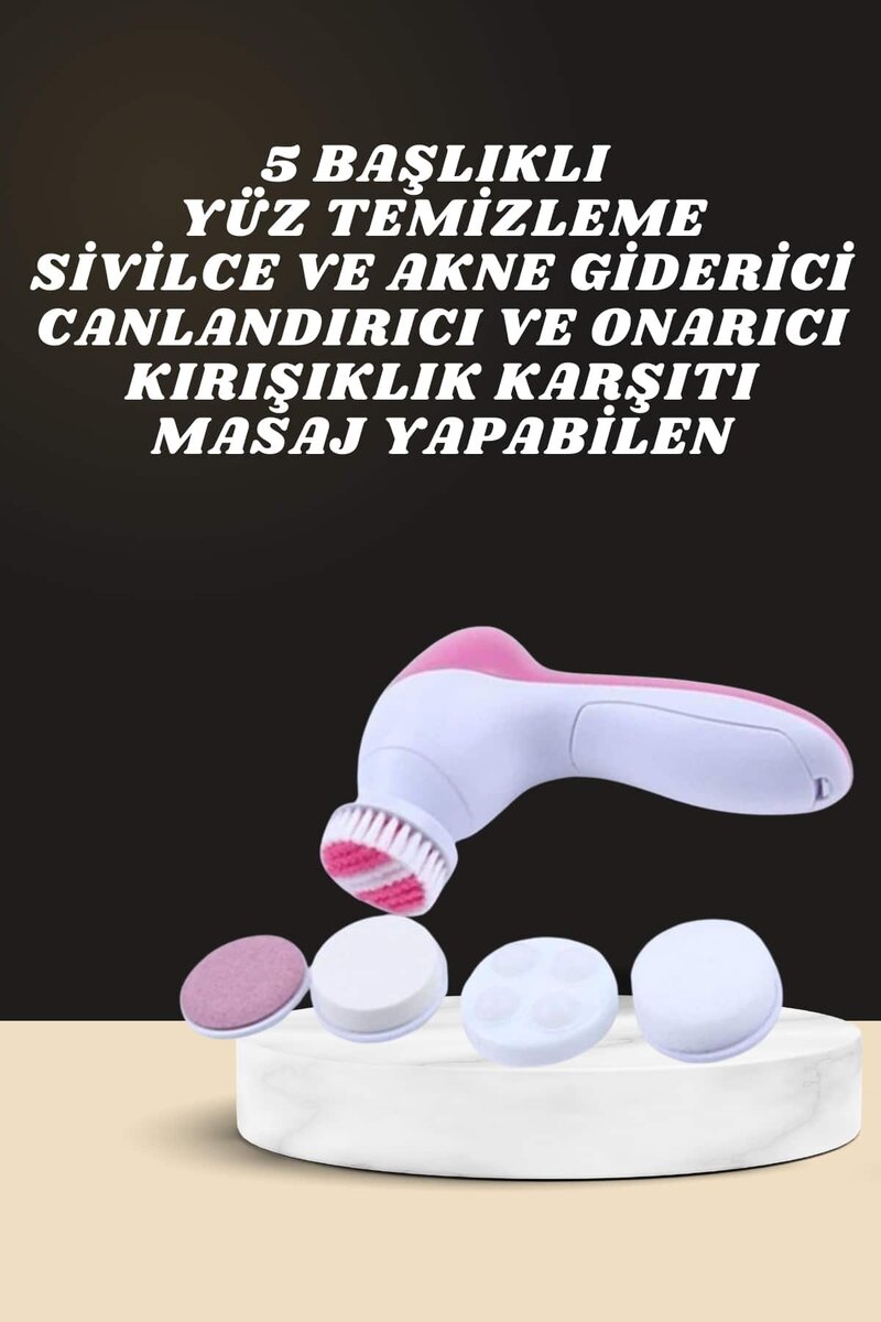 İkili Cilt Bakım Seti 5 Başlıklı Yüz Temizleme ve Masaj Aleti Canlandırıcı ve Onarıcı İkili Cilt Bakım Seti 5 Başlıklı Yüz Temizleme ve Masaj Aleti Canlandırıcı ve Onarıcı