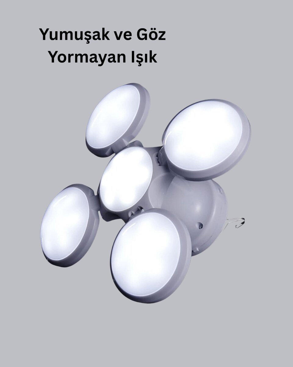 Solar Güneş Enerjili ve USB Şarjlı 5 Kanatlı LED Kamp Lambası Solar Güneş Enerjili ve USB Şarjlı 5 Kanatlı LED Kamp Lambası