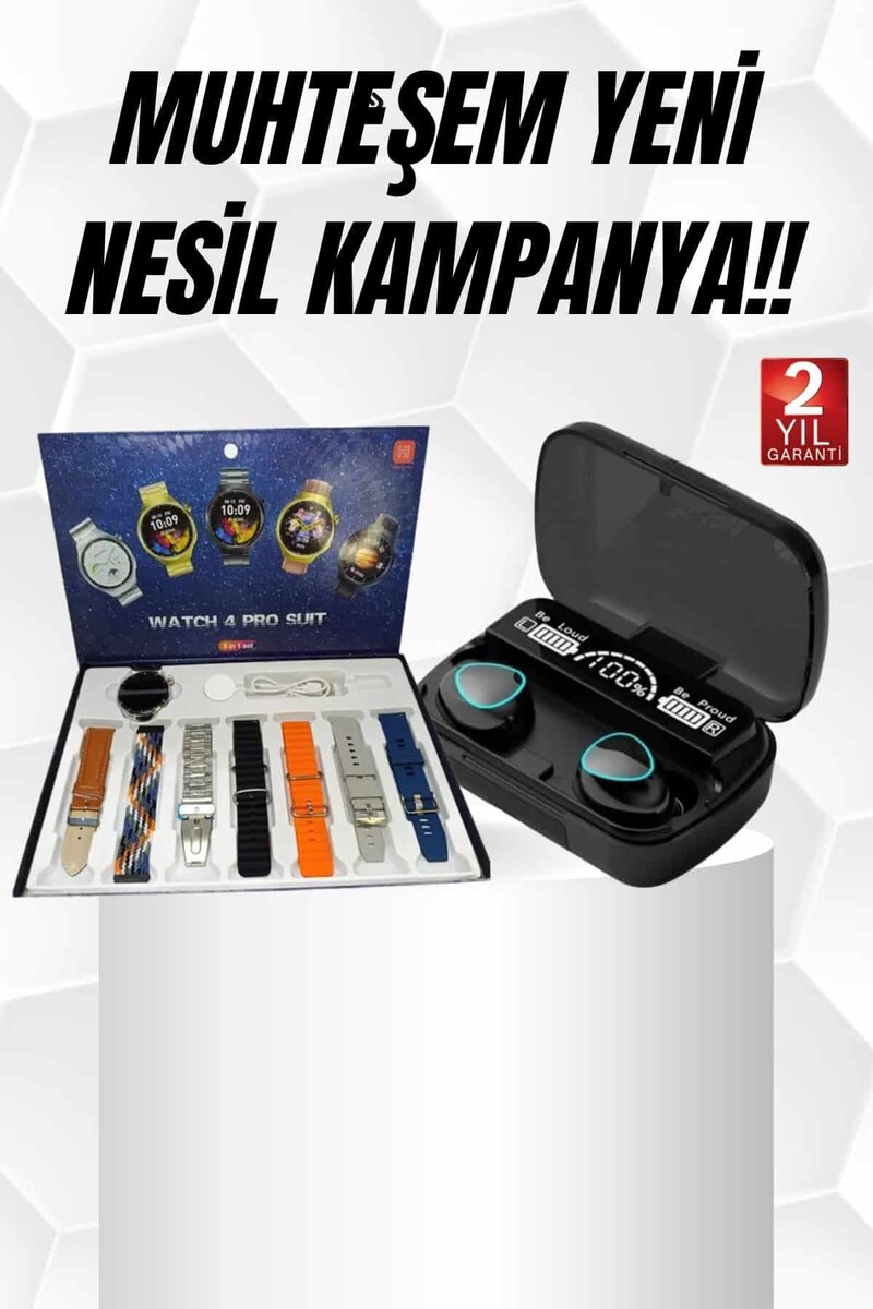 Ucuz Kaliteli Yeni Nesil 7 Kordonlu Akıllı Saat ve Kablosuz Bluetooth Kulaklık ANC Özelliği Ucuz Kaliteli Yeni Nesil 7 Kordonlu Akıllı Saat ve Kablosuz Bluetooth Kulaklık ANC Özelliği