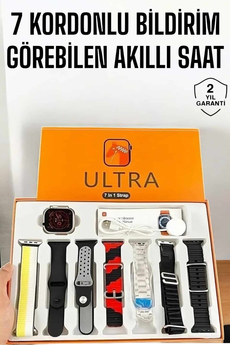 Akıllı Saat 7 Farklı Kordonlu Arama Cevaplayan Bildirim GPS Özelliği Akıllı Saat 7 Farklı Kordonlu Arama Cevaplayan Bildirim GPS Özelliği