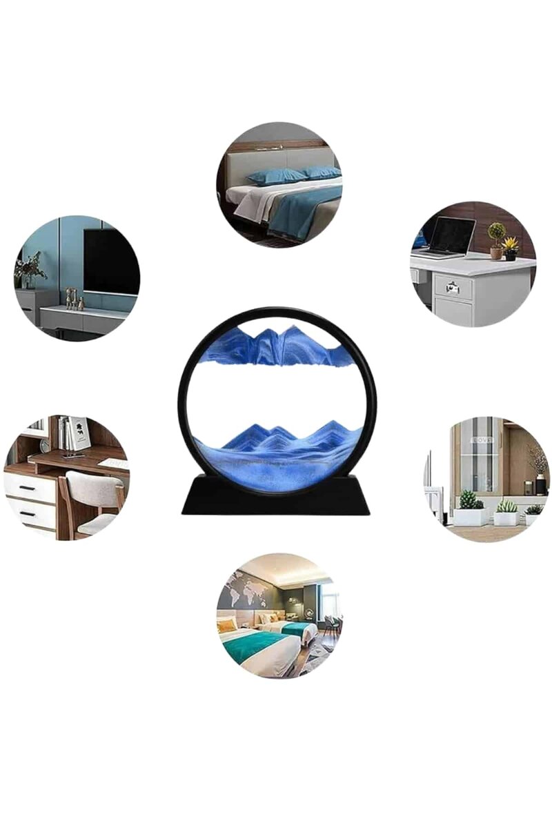 7 Inç Mavi Orta Boy Dekoratif Yuvarlak Şık Kum Tablosu Modern Dekoratif Süs 7 Inç Mavi Orta Boy Dekoratif Yuvarlak Şık Kum Tablosu Modern Dekoratif Süs