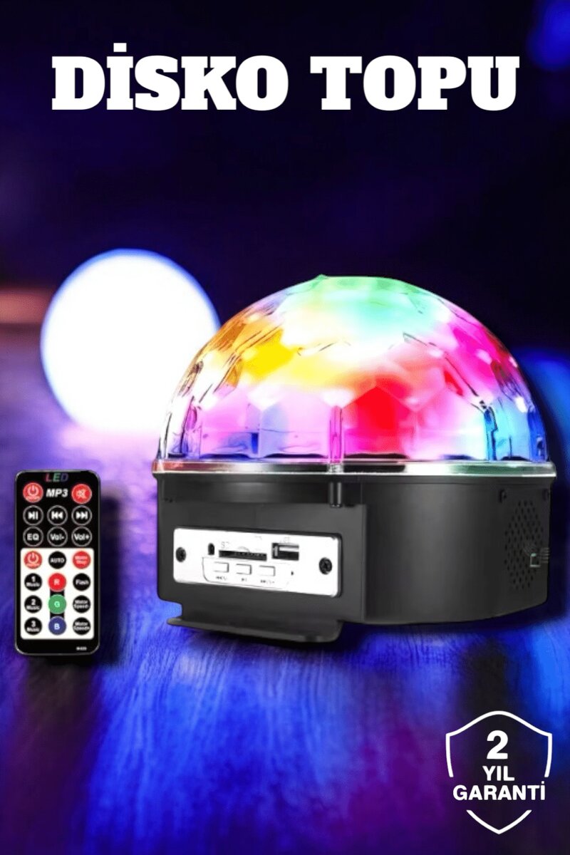 Bluetooth ve Uzaktan Kumandalı Çok Renkli Masaüstü Disko Topu Bluetooth ve Uzaktan Kumandalı Çok Renkli Masaüstü Disko Topu