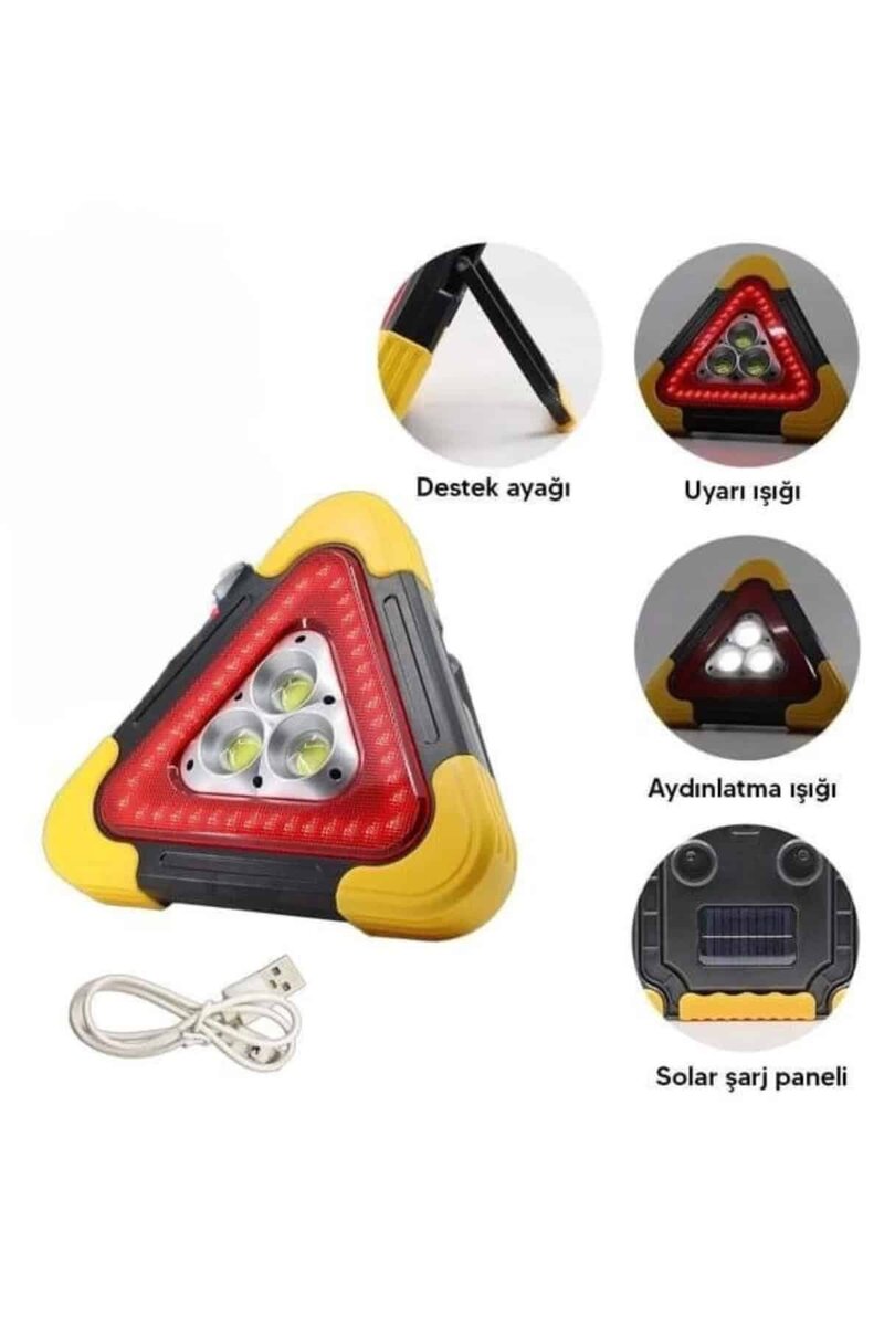 Işıklı Üçgen Reflektör Led Projektör Acil Durum Feneri Flaşör 500 Lümen Işıklı Üçgen Reflektör Led Projektör Acil Durum Feneri Flaşör 500 Lümen