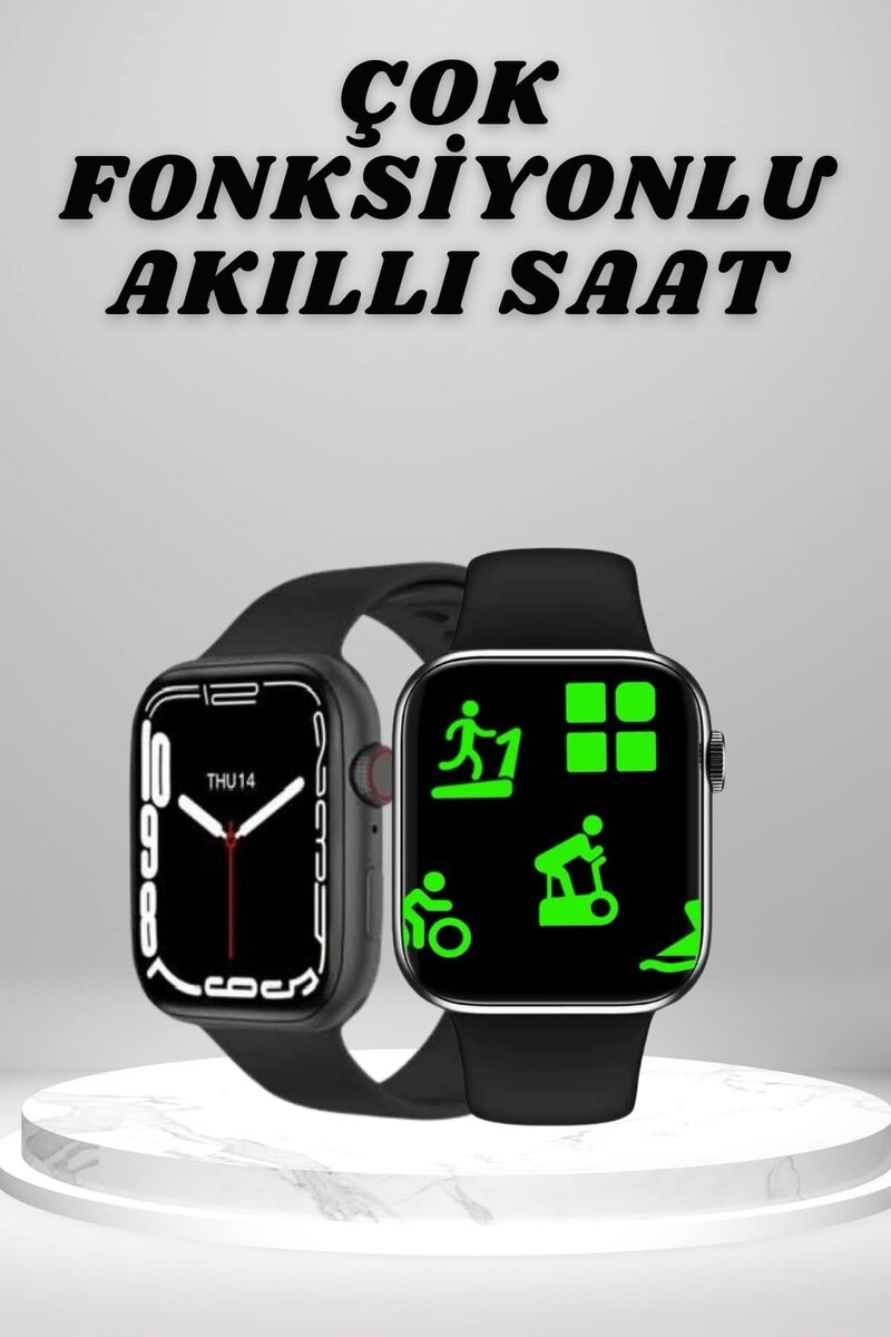 Akıllı Saat Tema Değiştirme Uyku ve Sağlık Takibi Sesli Asistan Bildirim Görme Akıllı Saat Tema Değiştirme Uyku ve Sağlık Takibi Sesli Asistan Bildirim Görme