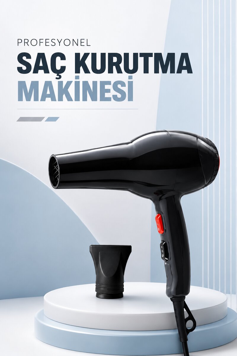 Tüm Saç Tiplerine Uygun, İki Kademeli Hız Ayarlı Fön Makinesi