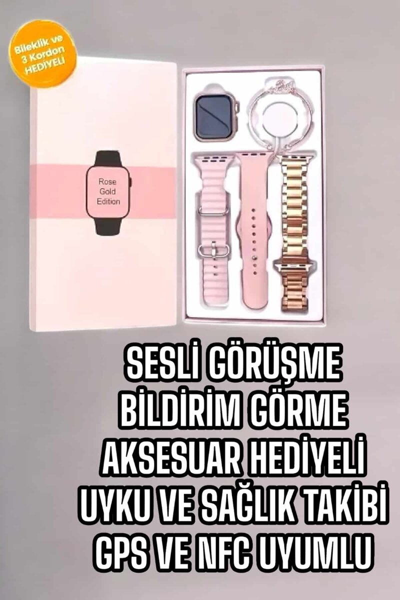Akıllı Saat Amoled Ekran 3 Kordonlu Aksesuar Hediyeli Sesli Görüşme Akıllı Saat Amoled Ekran 3 Kordonlu Aksesuar Hediyeli Sesli Görüşme