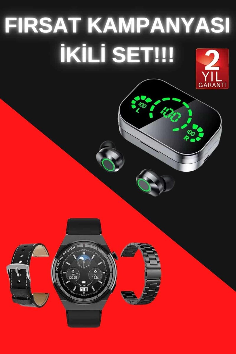 TWS Bluetooth Kulaklık ve Akıllı Saat Uyku Takibi Nabız Ölçer Uzun Pil Ömrü TWS Bluetooth Kulaklık ve Akıllı Saat Uyku Takibi Nabız Ölçer Uzun Pil Ömrü