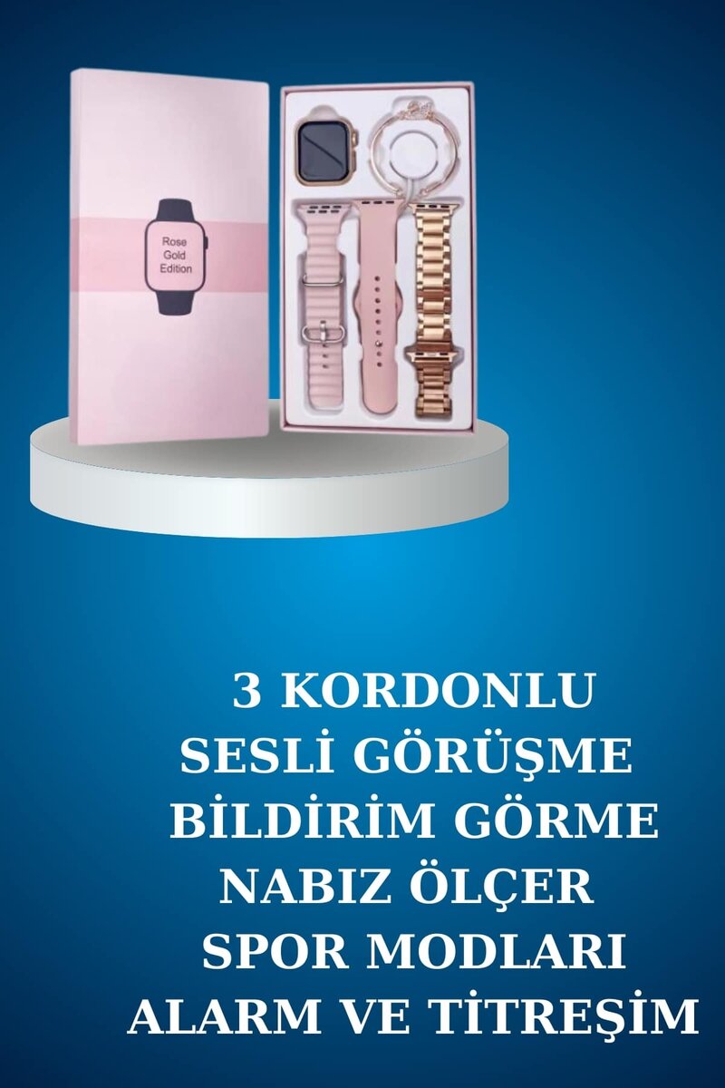 Kablolu Bluetooth Kulaklık ve Kadınlara Özel Bileklik Hediyeli Yeni Nesil Akıllı Saat 3 Kordonlu Kablolu Bluetooth Kulaklık ve Kadınlara Özel Bileklik Hediyeli Yeni Nesil Akıllı Saat 3 Kordonlu