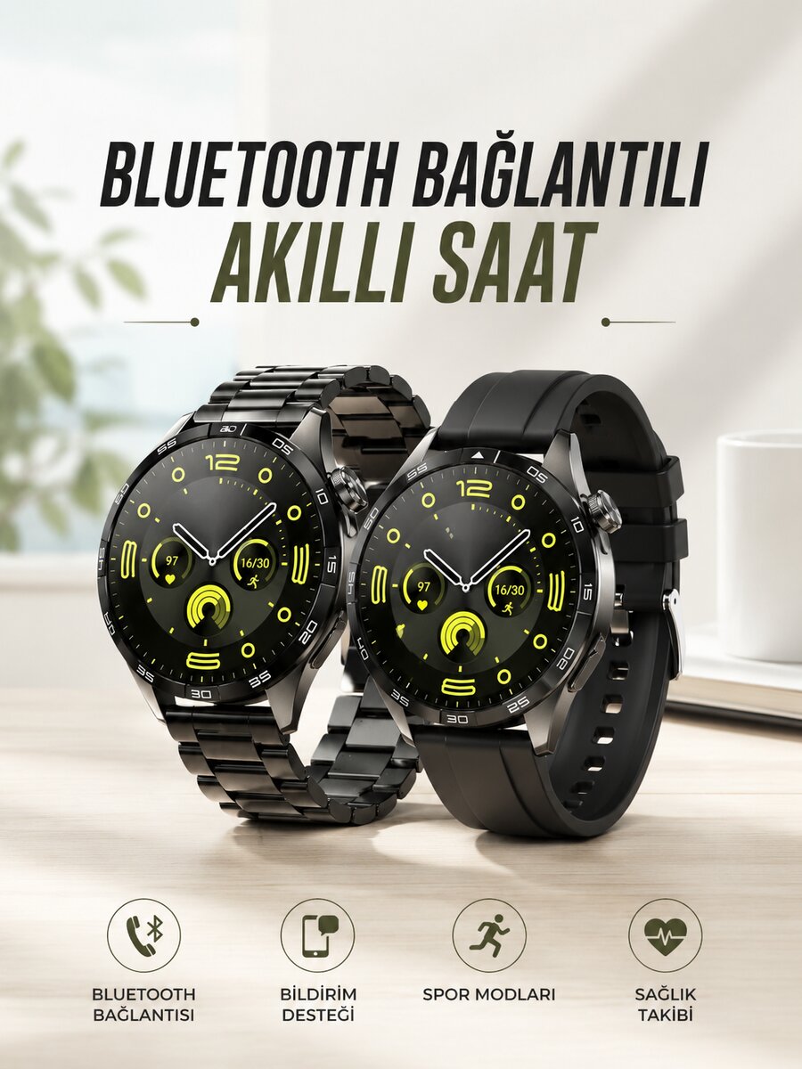 Akıllı Saat Sesli Görüşme, NFC Uyumlu, Bildirim Görme ve Uyku ve Sağlık Takibi