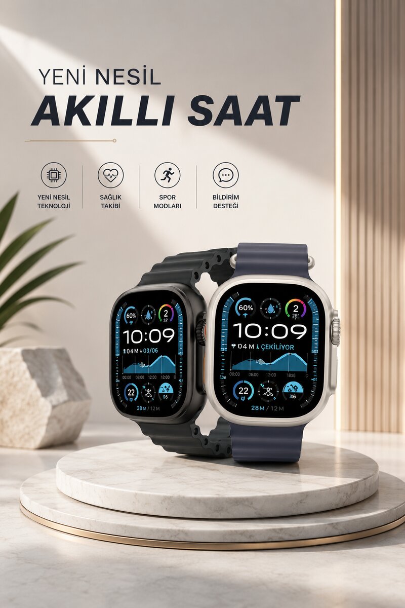Akıllı Saat Sesli Görüşme Titreşimli GPS Bağlantısı Müzik Dinleme Sosyal Medya Bildirimleri