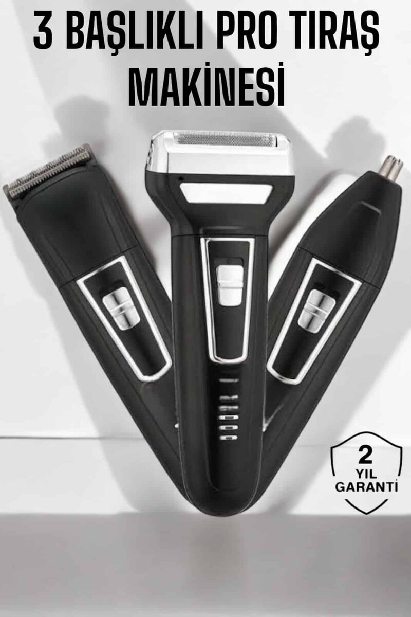 3 Başlıklı Profesyonel Tıraş Makinesi