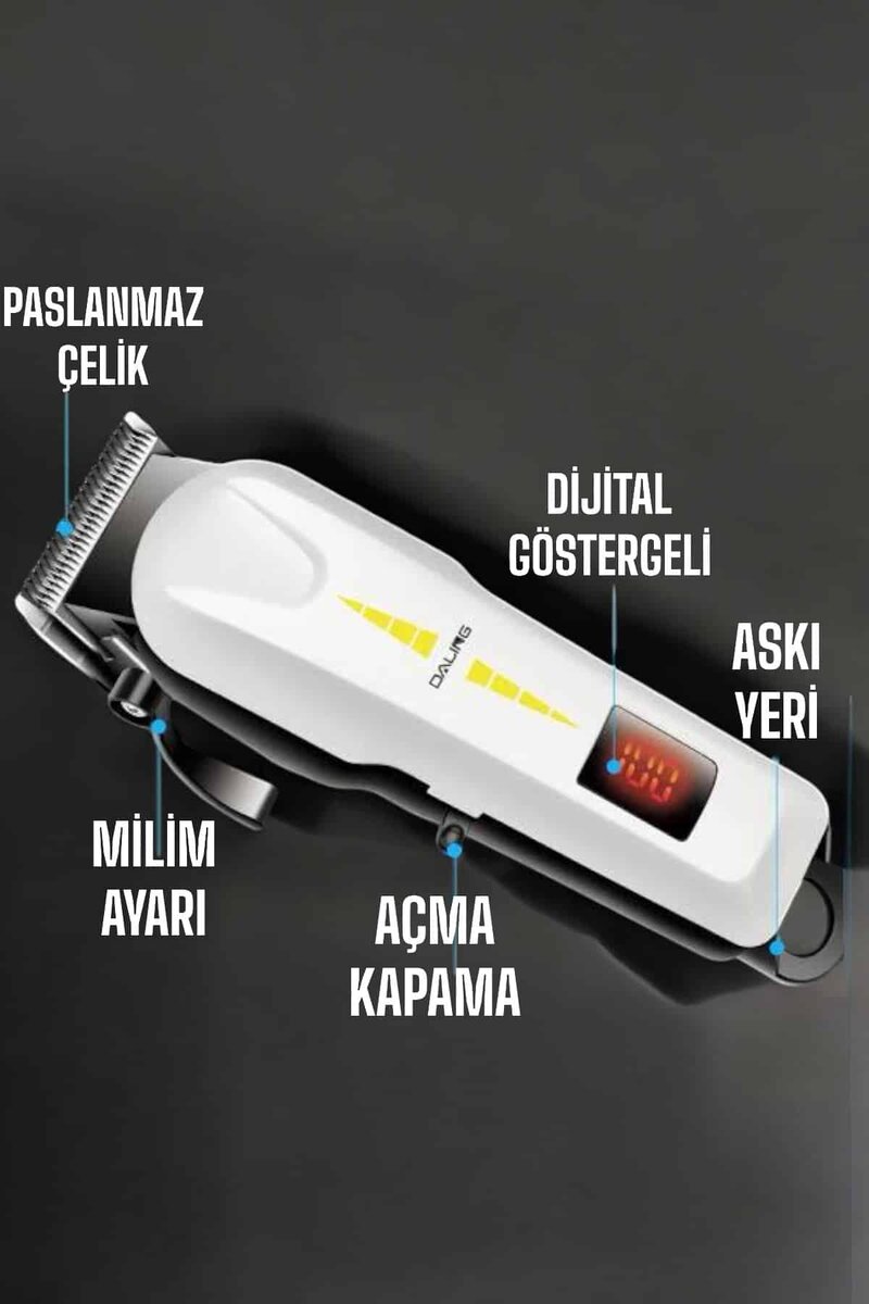 Tıraş Makinesi Uzun Ömürlü Batarya, Keskin Bıçaklar ve Profesyonel
