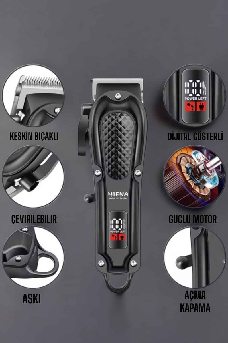 Suya Dayanıklı Tıraş Makinesi Keskin Bıçaklı Dijital Göstergeli Şarjlı Suya Dayanıklı Tıraş Makinesi Keskin Bıçaklı Dijital Göstergeli Şarjlı