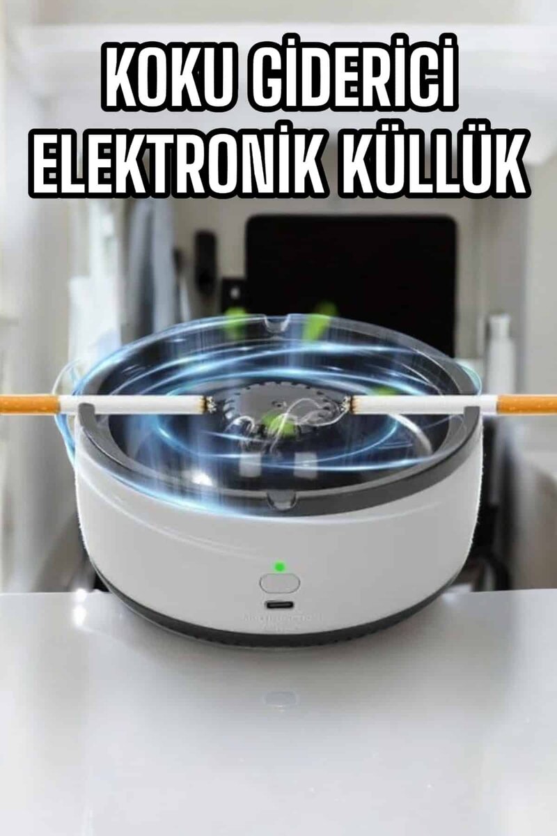 Küllük Duman Giderici Temizlenebilir Elektronik Pilli Küllük Duman Giderici Temizlenebilir Elektronik Pilli