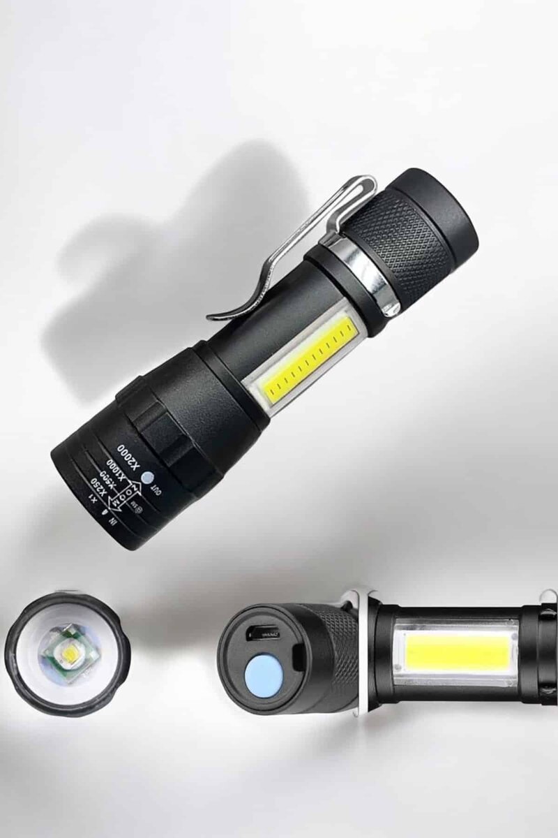 El Feneri Led USB Şarjlı Zoom Mini Led Işık Acil Durum Feneri El Feneri Led USB Şarjlı Zoom Mini Led Işık Acil Durum Feneri