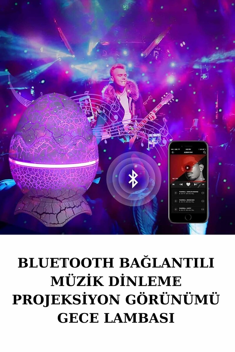 Dinozor Speaker Renk Değiştirme Projeksiyon Modu Bluetooth Hoparlör Gece Lambası Dinozor Speaker Renk Değiştirme Projeksiyon Modu Bluetooth Hoparlör Gece Lambası