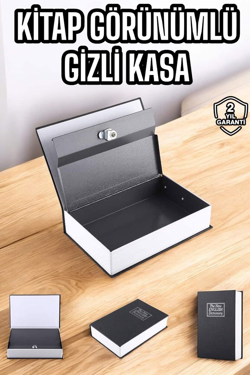 Gizli Kasa İngilizce Sözlüğü Kitap Görünümlü Anahtarlı Gizli Mini Çelik Kasa Kilitli Gizli Kasa İngilizce Sözlüğü Kitap Görünümlü Anahtarlı Gizli Mini Çelik Kasa Kilitli