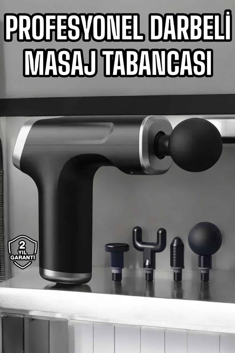 Masaj Tabancası 4 Başlıklı Kas ve Vücut Ağrıları İçin Şarjlı Darbeli Masaj Tabancası 4 Başlıklı Kas ve Vücut Ağrıları İçin Şarjlı Darbeli