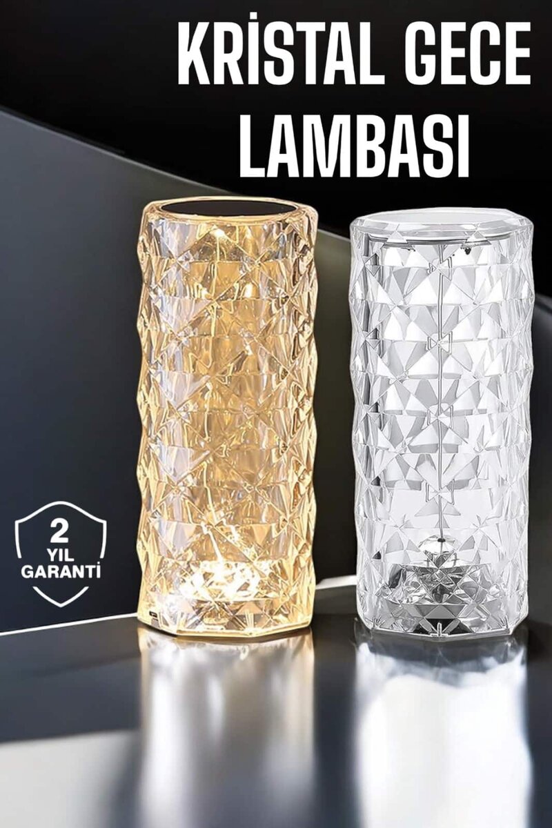 Gece Lambası Kristal Lamba Dokunmatik Şarjlı Hediyelik Gece Lambası Kristal Lamba Dokunmatik Şarjlı Hediyelik