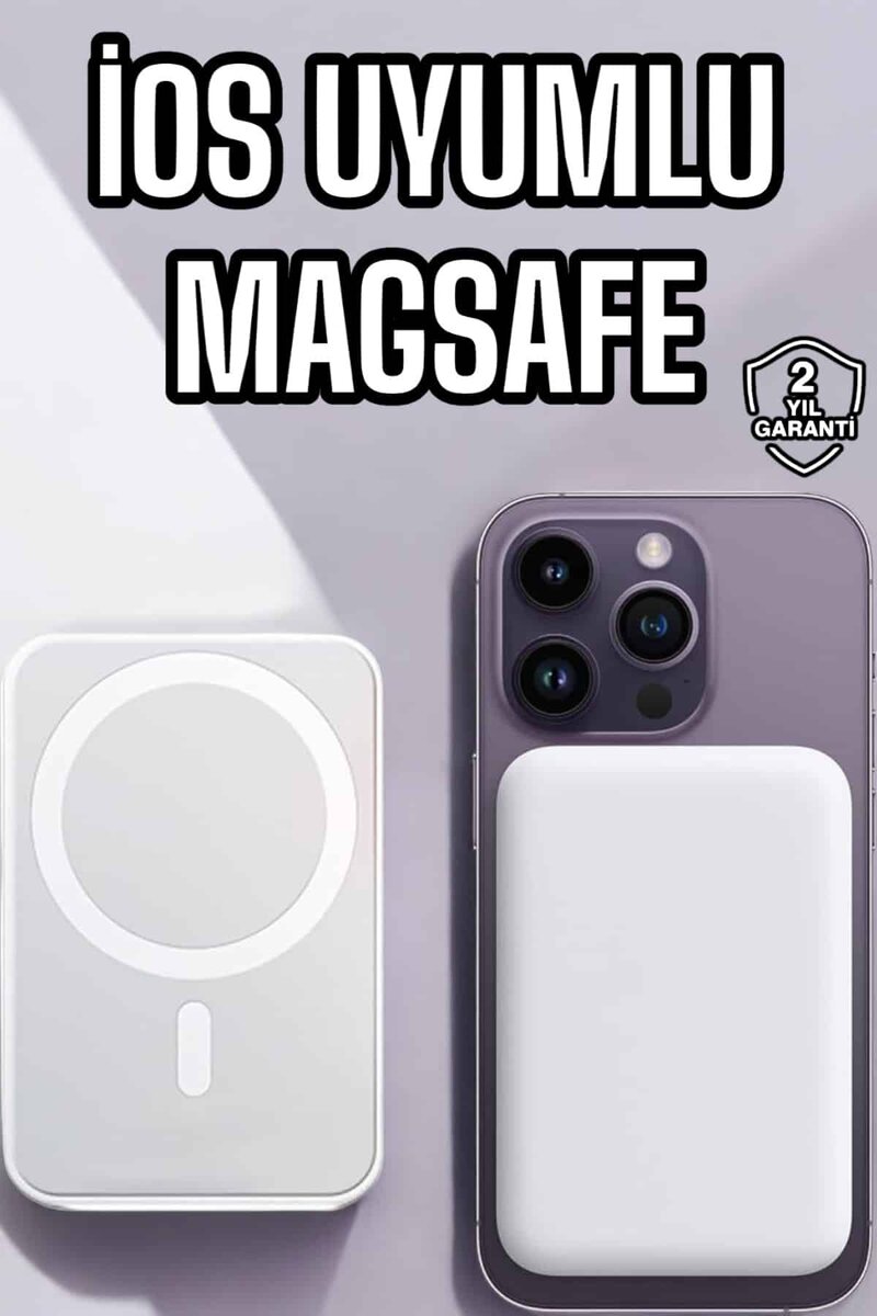 5000 Mah İOS Uyumlu Magsafe Kablosuz Şarj Hızlı Şarj Desteği 5000 Mah İOS Uyumlu Magsafe Kablosuz Şarj Hızlı Şarj Desteği