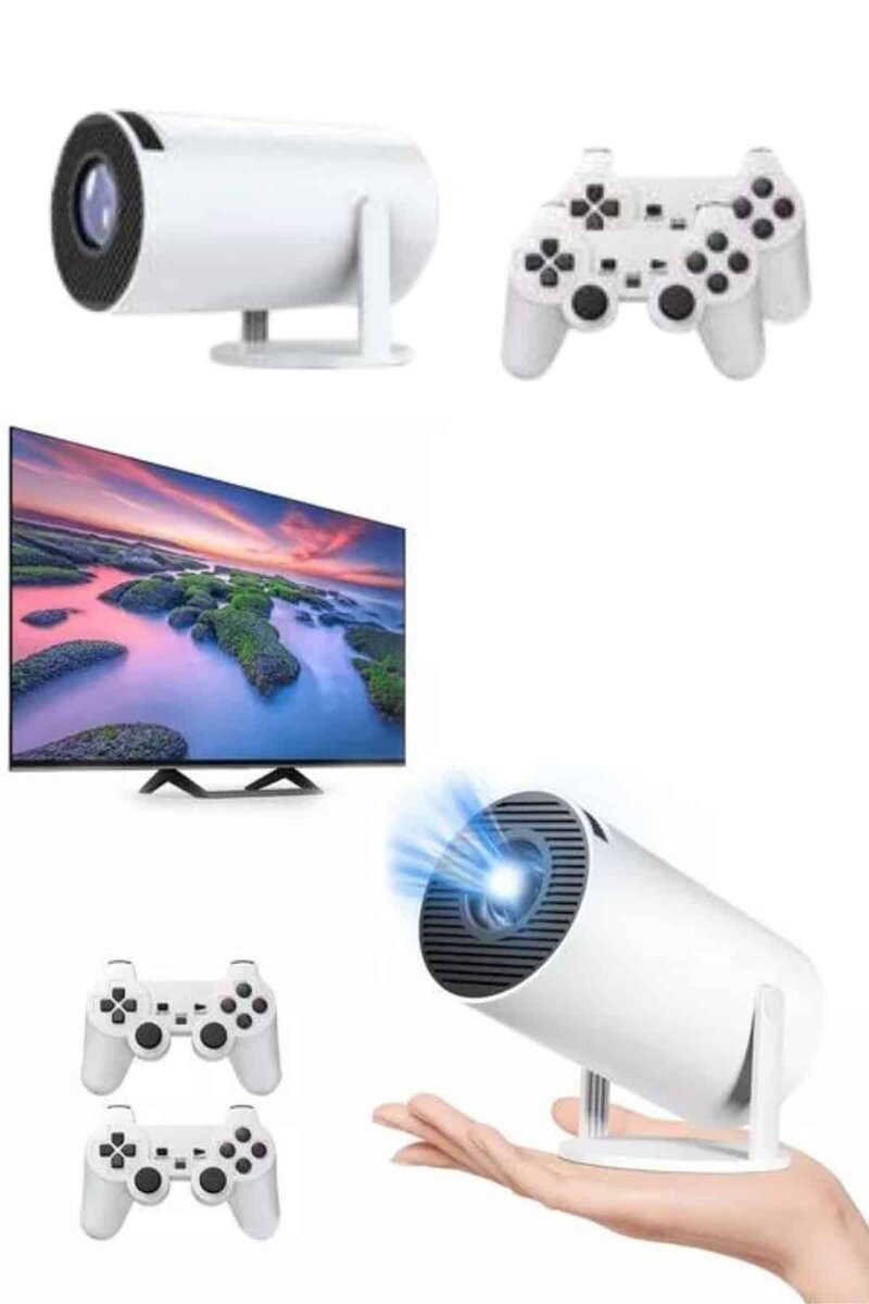 Projeksiyon Cihazı Video Oyun Konsolu Projektör Taşınabilir Ayaklı Çift Kollu 4K Çözünürlüklü Projeksiyon Cihazı Video Oyun Konsolu Projektör Taşınabilir Ayaklı Çift Kollu 4K Çözünürlüklü