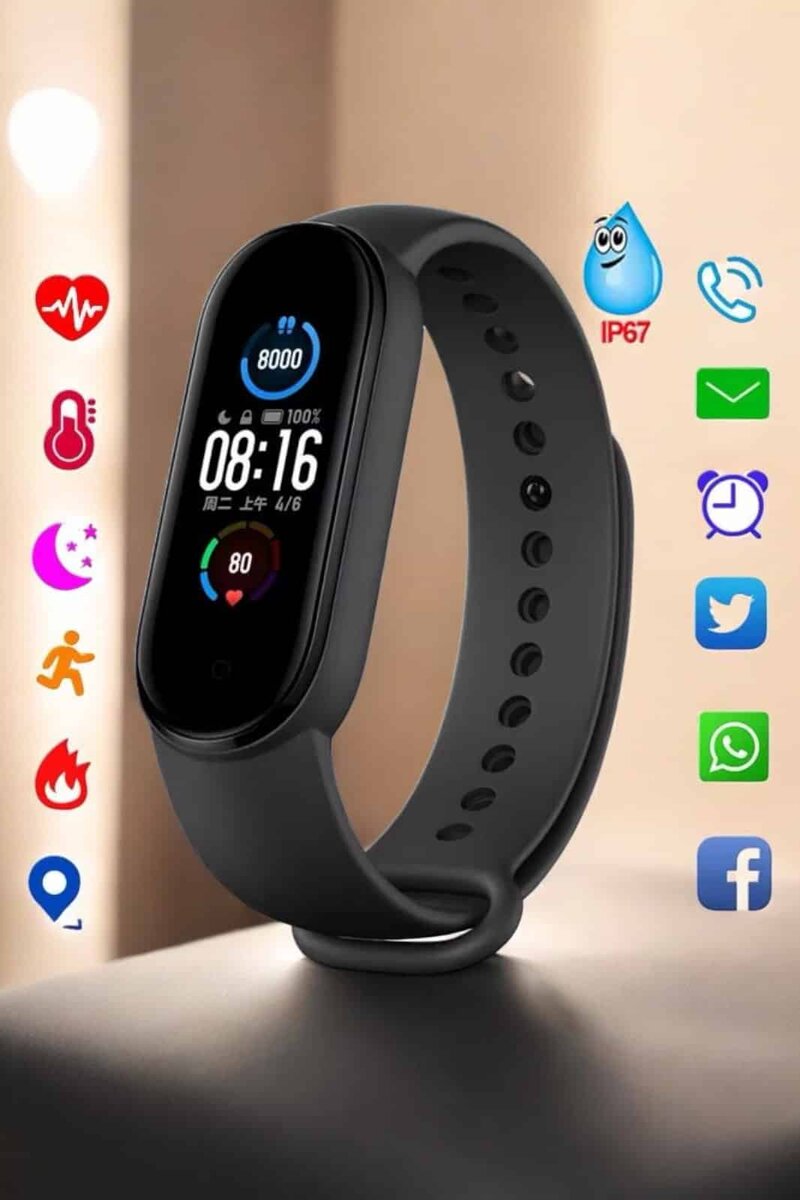 Akıllı Bileklik Fitness ve Sağlık İçin Akıllı Bileklik Adım Sayar, Kalp Atışı, Uyku İzleme Akıllı Bileklik Fitness ve Sağlık İçin Akıllı Bileklik Adım Sayar, Kalp Atışı, Uyku İzleme