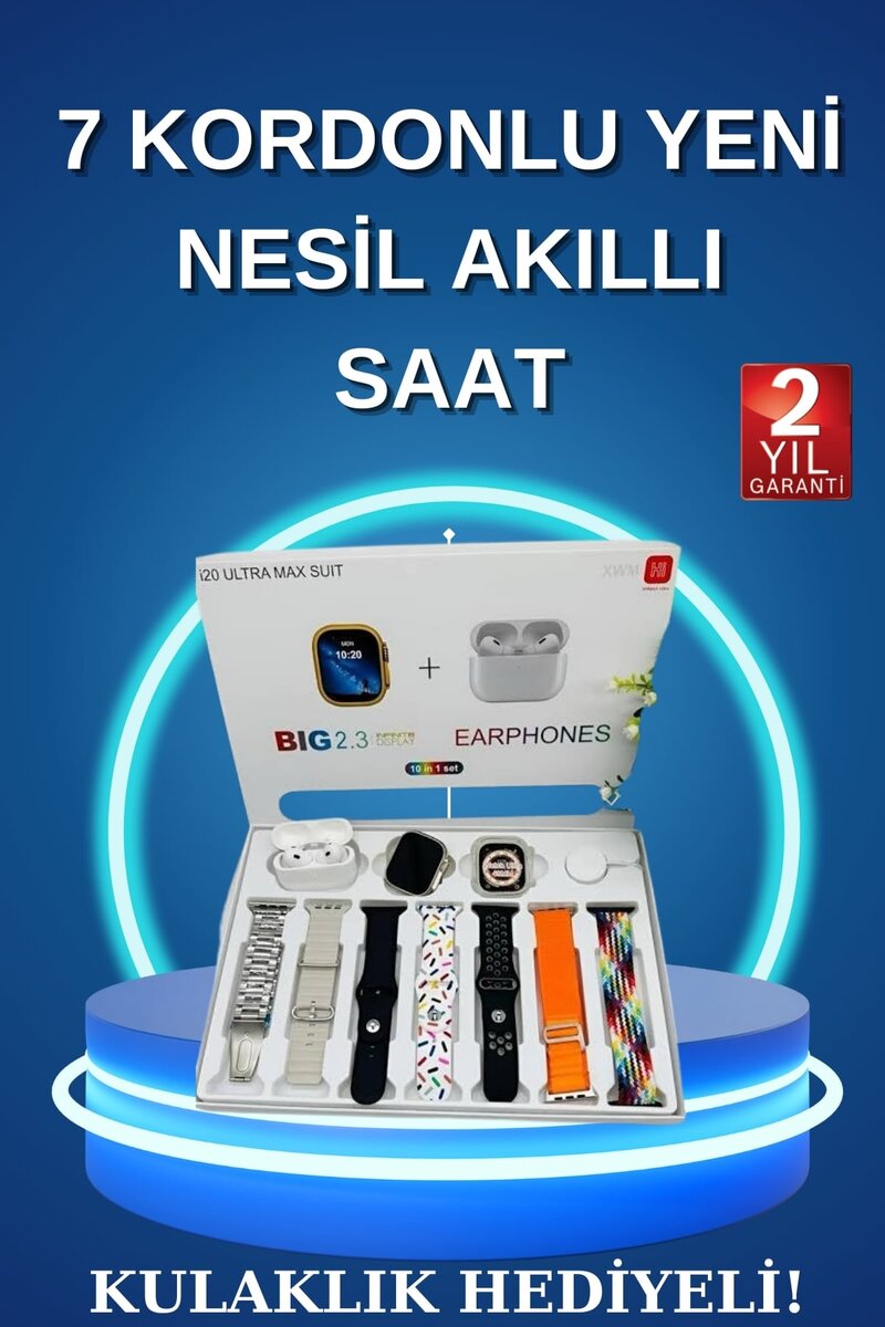 Akıllı Saat Bluetooth Kulaklık Adımsayar Sağlık Takibi Çağrı Cevaplama Akıllı Saat Bluetooth Kulaklık Adımsayar Sağlık Takibi Çağrı Cevaplama