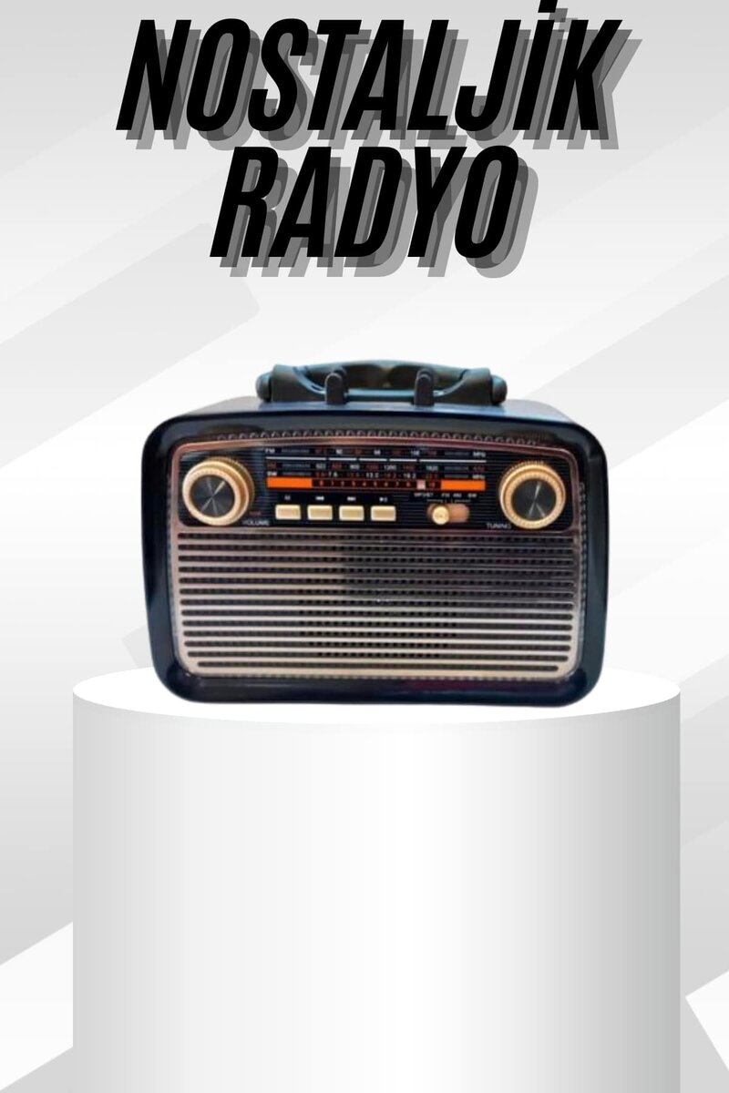 Müzik Kutusu Bluetooth Bağlantılı El Fenerli Nostaljik Tasarım Radyo