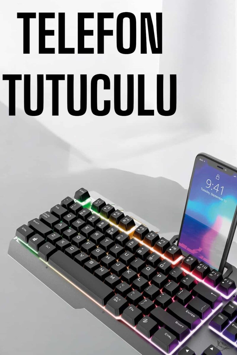 Oyuncu Klavyesi Q Klavye RGB Işıklı Mouse Hediyeli Oyuncu Klavyesi Q Klavye RGB Işıklı Mouse Hediyeli