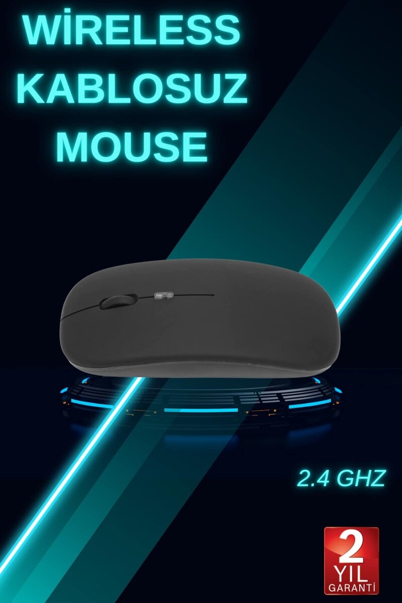 Siyah Wireless Kablosuz Sessiz Mouse Bluetooth Bağlantılı Siyah Wireless Kablosuz Sessiz Mouse Bluetooth Bağlantılı