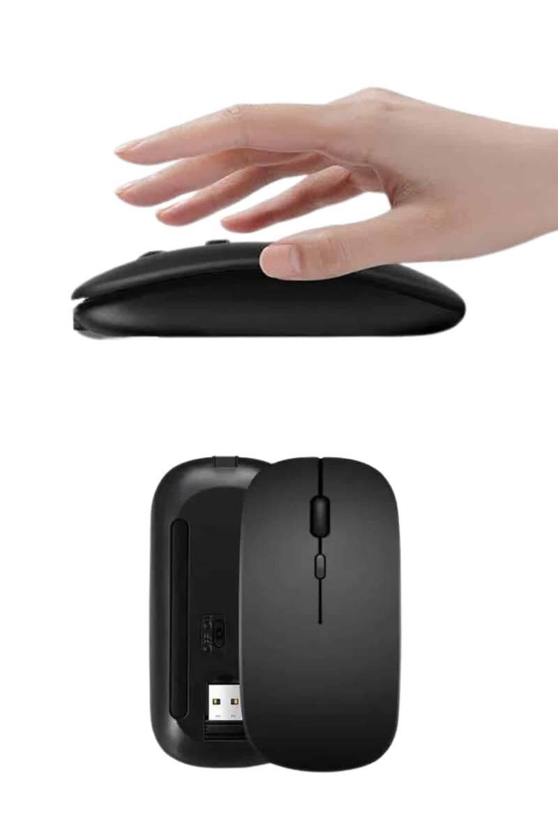Kablosuz Mouse Fare Şarjlı Bluetooth Wireless Çift Modlu Sessiz Kablosuz Mouse Fare Şarjlı Bluetooth Wireless Çift Modlu Sessiz