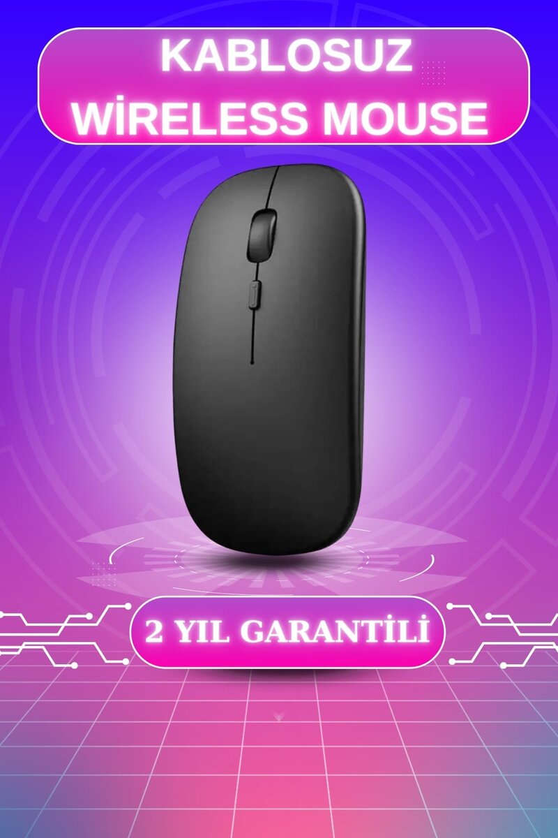 Kablosuz Mouse Fare Şarjlı Bluetooth Wireless Çift Modlu Sessiz Kablosuz Mouse Fare Şarjlı Bluetooth Wireless Çift Modlu Sessiz