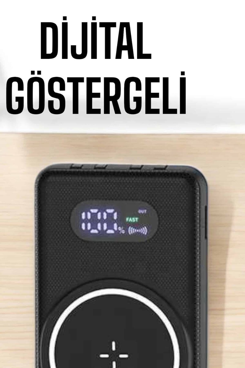 Hızlı Şarj Dijital Göstergeli Powerbankli Çoklu Şarj Özelliği Hızlı Şarj Dijital Göstergeli Powerbankli Çoklu Şarj Özelliği