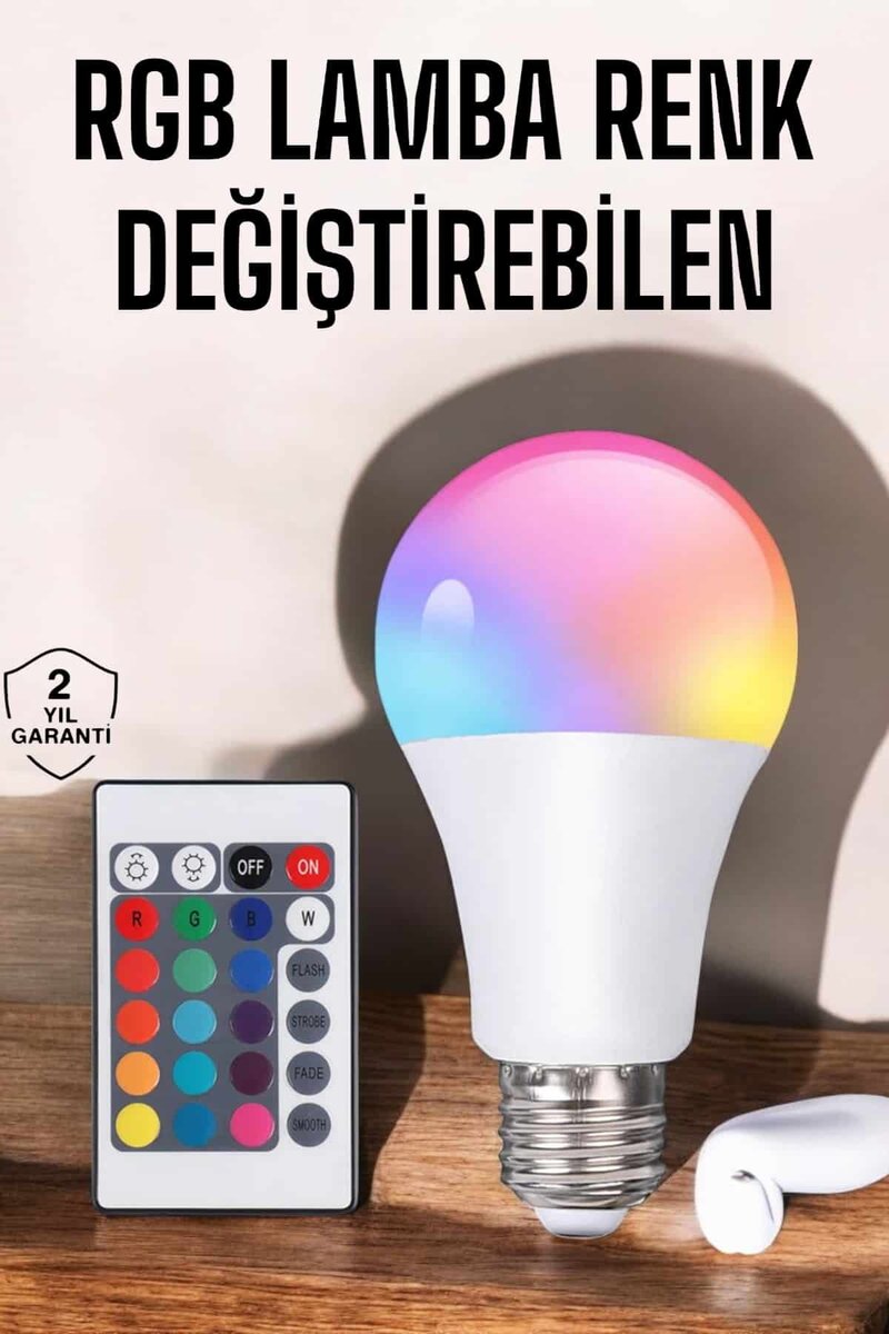 Led Ampul Enerji Dostu RGB Işıklı 100W Led Işık Led Ampul Enerji Dostu RGB Işıklı 100W Led Işık