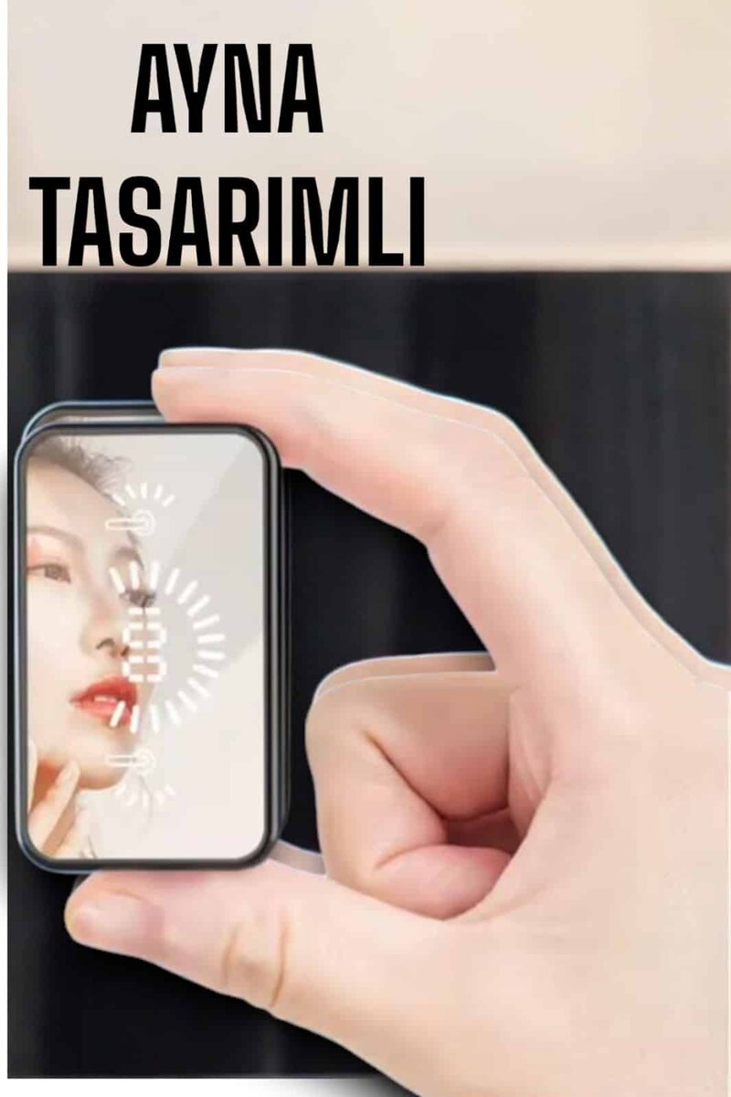 Aynalı Bluetooth Kulaklık Telefon Standlı Dijital Göstergeli Aynalı Bluetooth Kulaklık Telefon Standlı Dijital Göstergeli