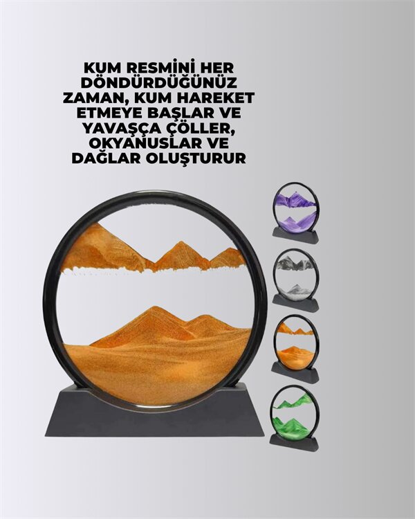 Rahatlatıcı Kum Sanatı – Yuvarlak Cam Çerçeveli Hareketli Kum Resmi, Ofis ve Ev İçin Etkileşimli Masaüstü Süs Rahatlatıcı Kum Sanatı – Yuvarlak Cam Çerçeveli Hareketli Kum Resmi, Ofis ve Ev İçin Etkileşimli Masaüstü Süs