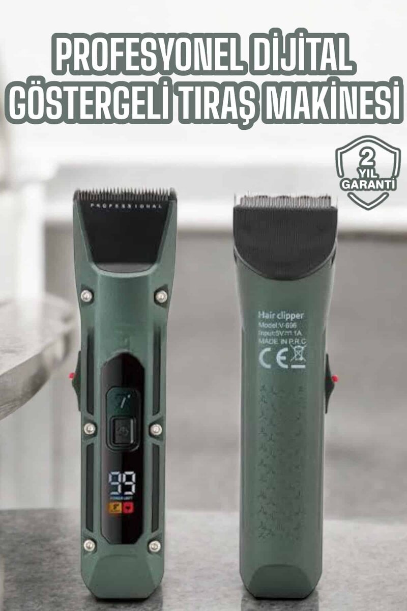 Tıraş Makinesi Dijital Göstergeli Turbo Motor Paslanmaz Çelik Tıraş Makinesi Dijital Göstergeli Turbo Motor Paslanmaz Çelik