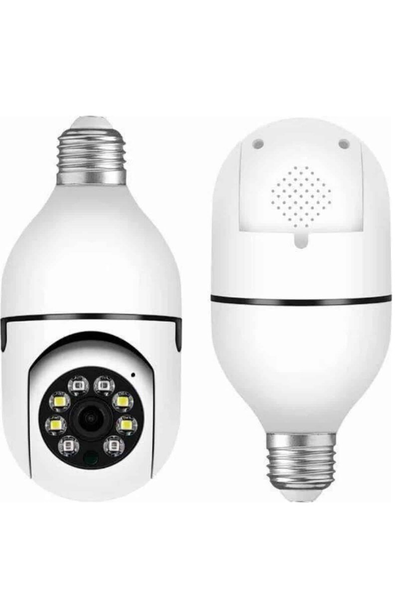 Akıllı Kamera Wifi Kamera Duylu Ampul Görünümlü 360 Derece Dönebilen Ev Kamerası Akıllı Kamera Wifi Kamera Duylu Ampul Görünümlü 360 Derece Dönebilen Ev Kamerası