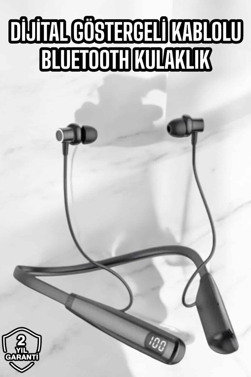 Dijital Göstergeli Kulak İçi Kablosuz Bluetooth Kulaklık Boyun Bantlı Dijital Göstergeli Kulak İçi Kablosuz Bluetooth Kulaklık Boyun Bantlı