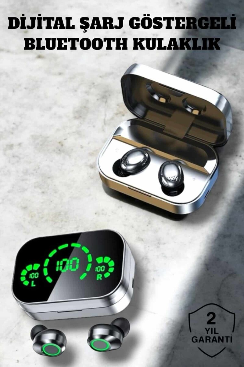 Bluetooth Kulaklık Çift Telefon Desteği ve Suya Dayanıklı Powerbankli Bluetooth Kulaklık Çift Telefon Desteği ve Suya Dayanıklı Powerbankli