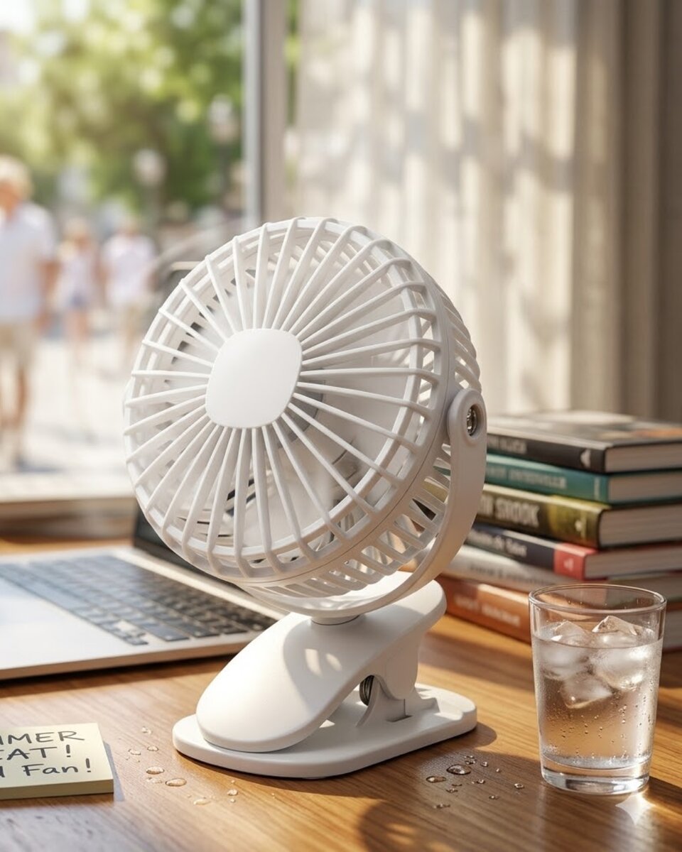 Şarjda ve Fişte Çalışabilen Portatif Mini Fan Şarjda ve Fişte Çalışabilen Portatif Mini Fan