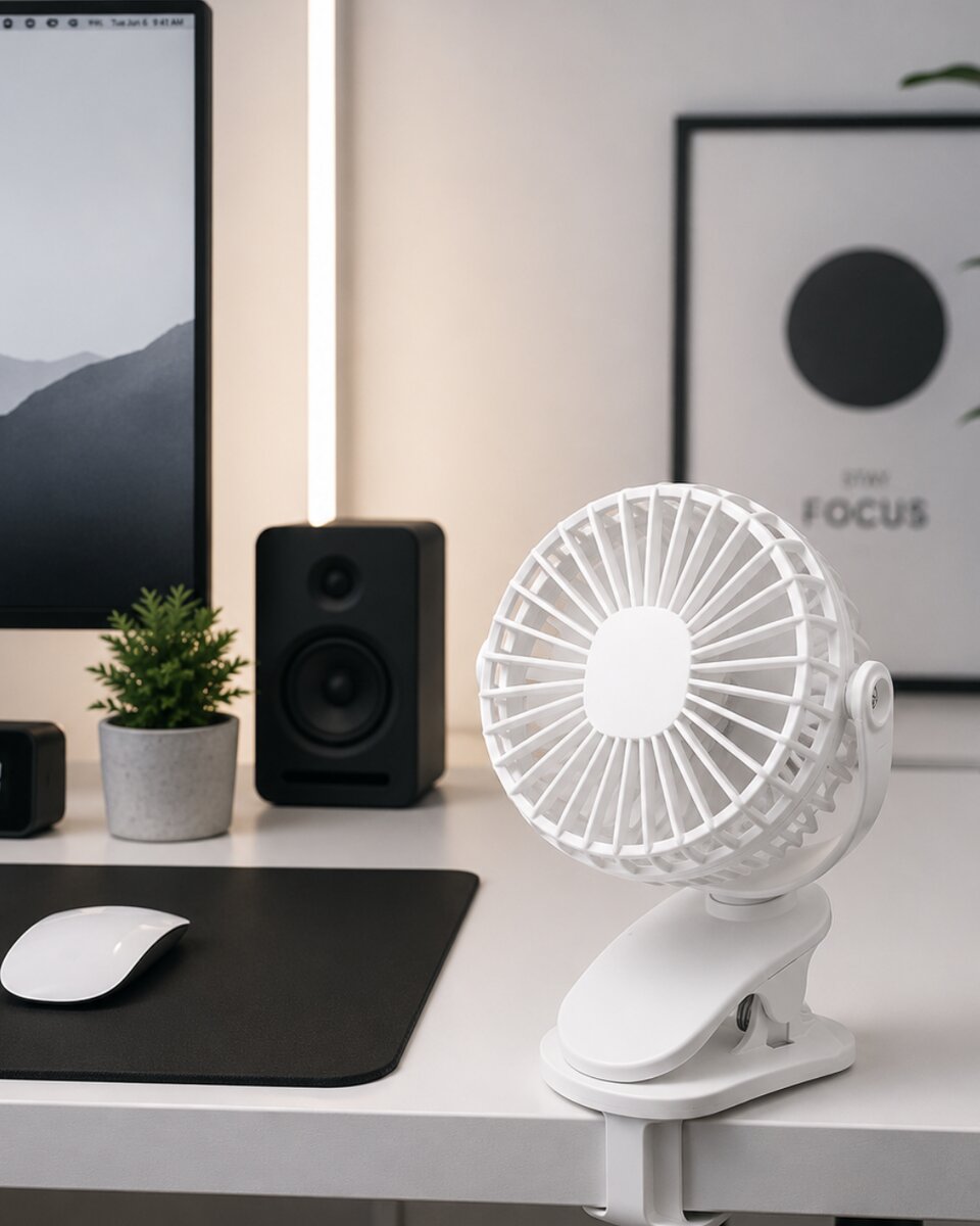 360 Derece Ayarlanabilir Sessiz Çalışan Mandallı Fan
