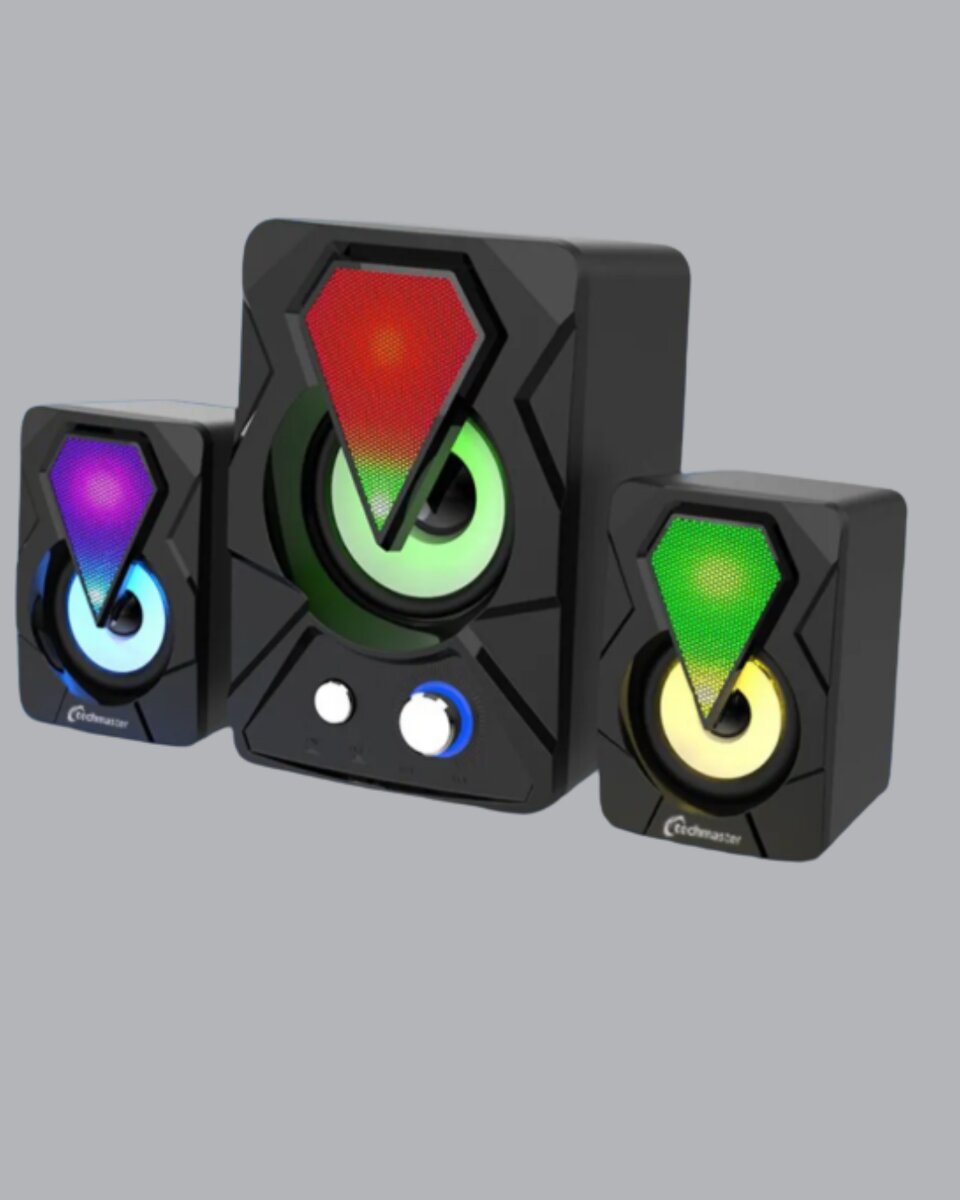 RGB LED Işıklı 2.1 USB Oyun Hoparlörü Derin Bas ve Net Ses RGB LED Işıklı 2.1 USB Oyun Hoparlörü Derin Bas ve Net Ses