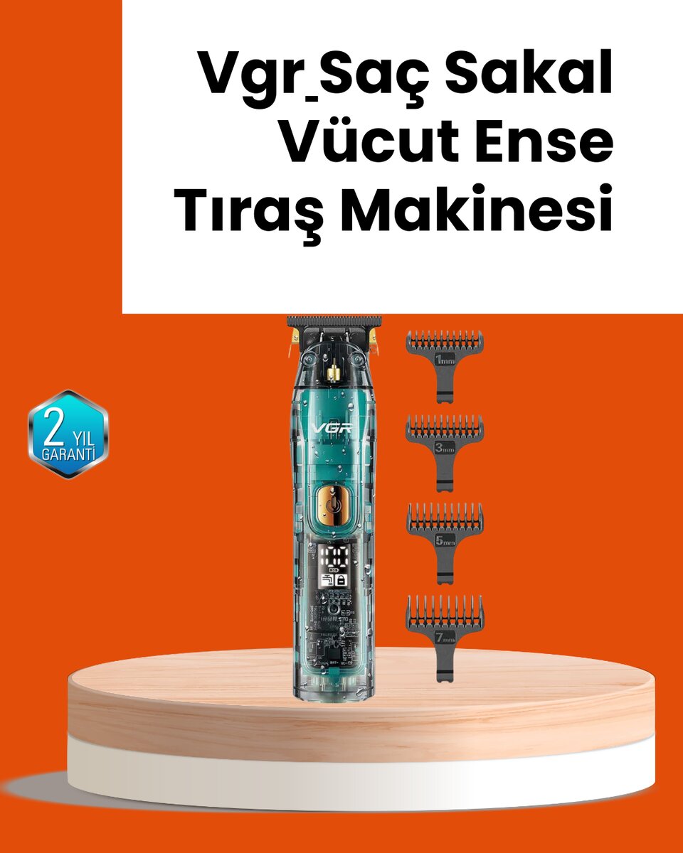 VGR V-695 Şarjlı Saç Sakal Tıraş Makinesi 2600mAh Batarya ve Kılavuz Taraklı VGR V-695 Şarjlı Saç Sakal Tıraş Makinesi 2600mAh Batarya ve Kılavuz Taraklı