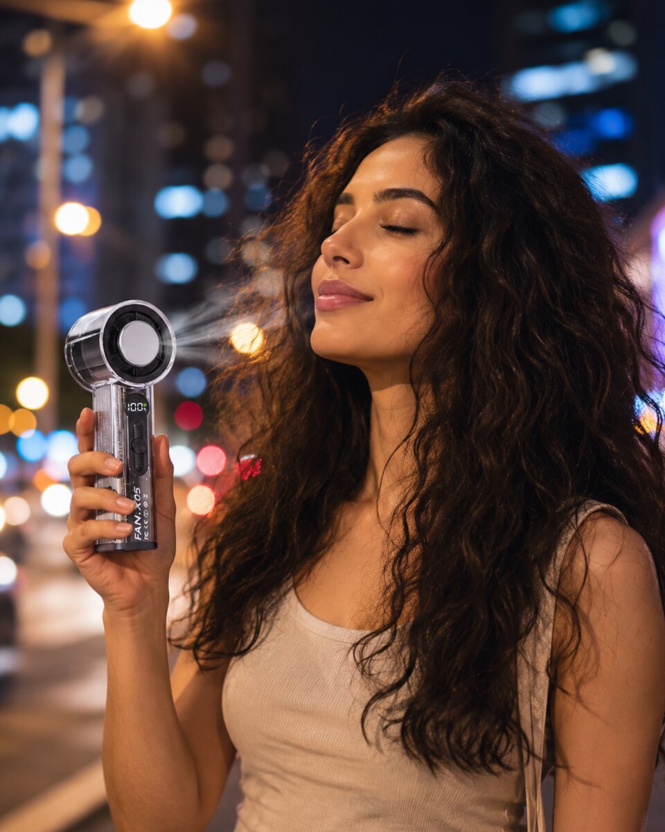 Güçlü Rüzgar Özellikli Dijital Göstergeli Mini Fan Güçlü Rüzgar Özellikli Dijital Göstergeli Mini Fan
