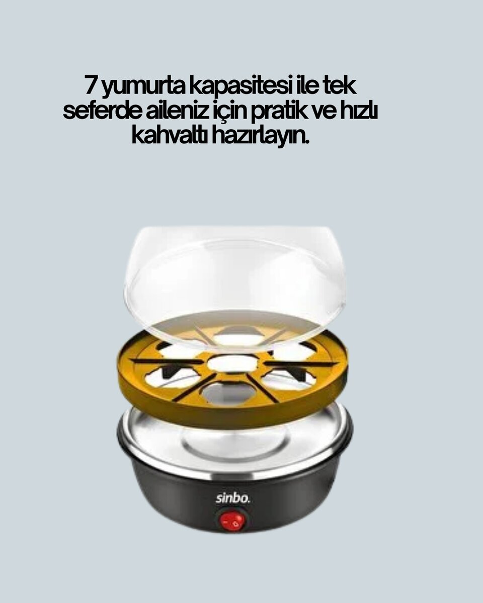 7 Yumurta Kapasiteli Yumurta Pişirme Makinesi Rafadan Orta ve Katı 7 Yumurta Kapasiteli Yumurta Pişirme Makinesi Rafadan Orta ve Katı