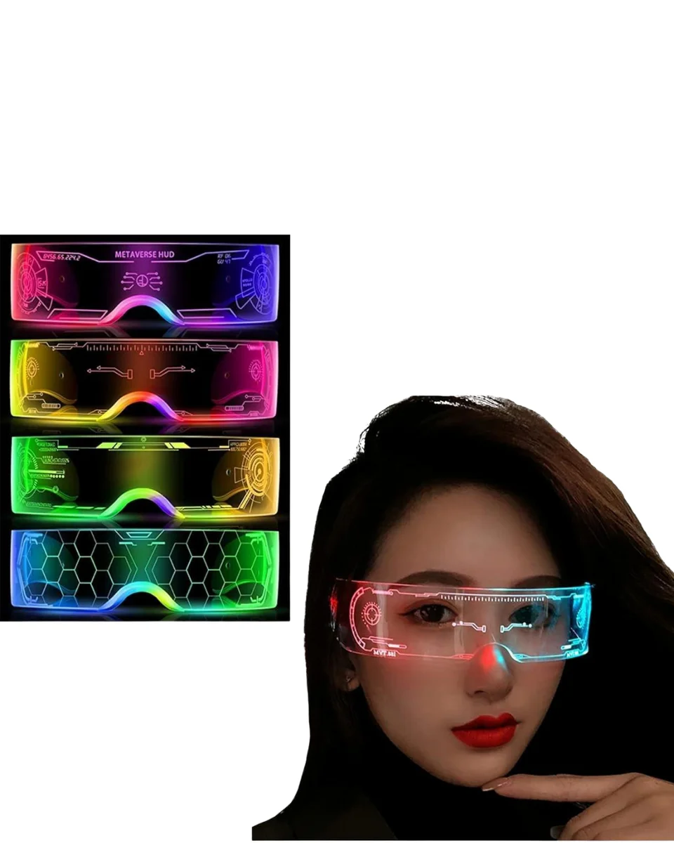 Cyberpunk LED Gözlük Çok Modlu Işıklı Parti ve Festival Aksesuarı